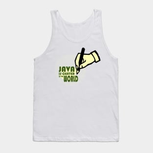 Java is Center of the World which explains that Java as Tank Top